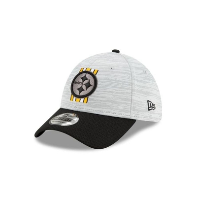 Black Pittsburgh Steelers Hat - New Era NFL Official NFL Training 39THIRTY Stretch Fit Caps USA8305671